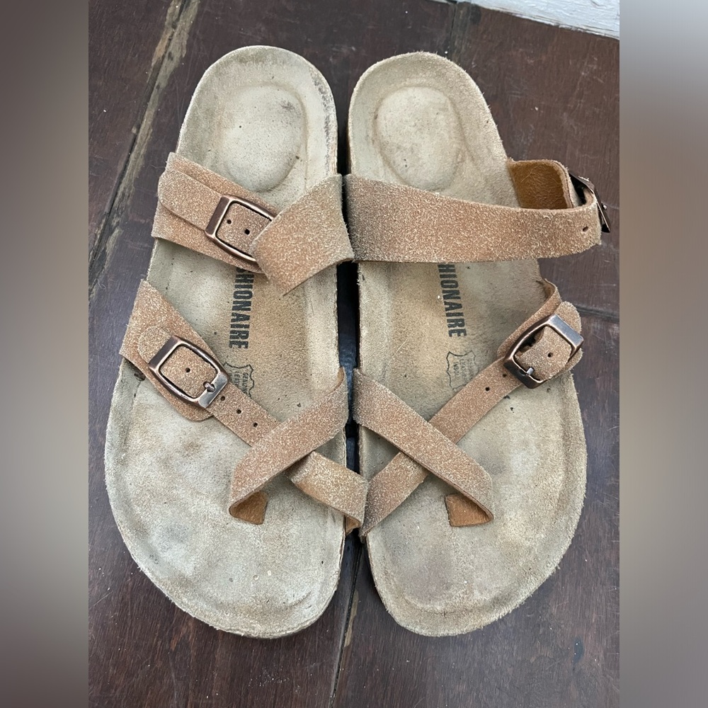 Cushionaire Luna Cork Footbed Sandal Suedes 9 size